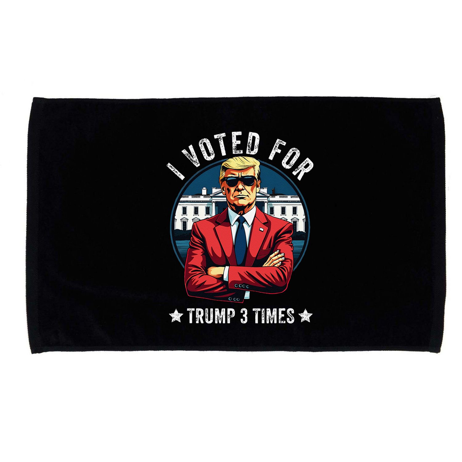 I Voted For Trump 3 Times Distressed Vintage Microfiber Hand Towel