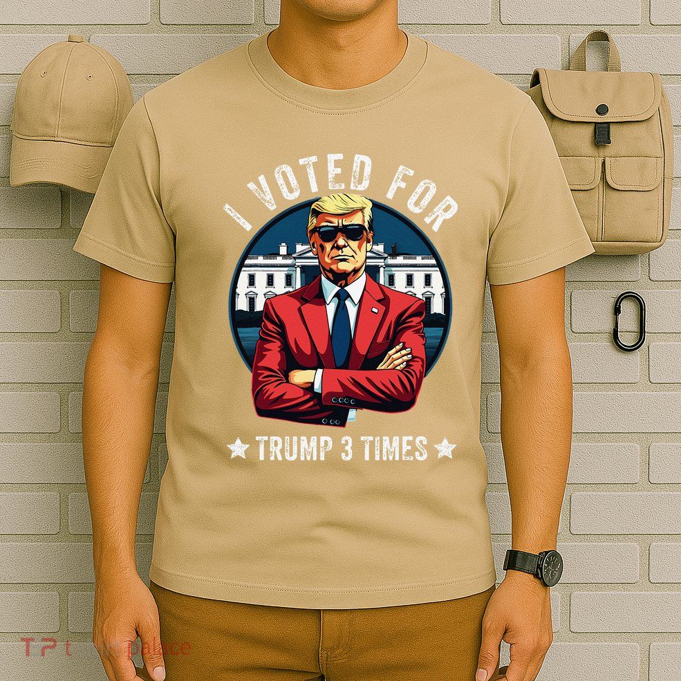 I Voted For Trump 3 Times Distressed Vintage T-Shirt