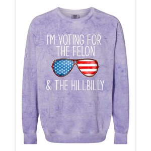 IM Voting For The Felon & The Hillbilly 2024 Pro Trump Meme Colorblast Crewneck Sweatshirt