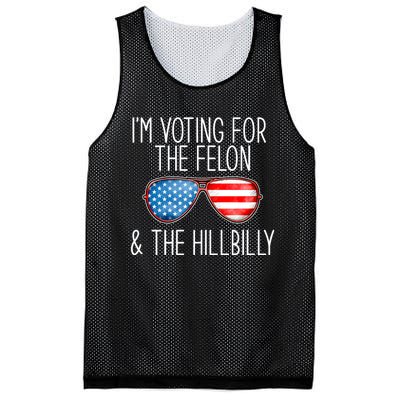 IM Voting For The Felon & The Hillbilly 2024 Pro Trump Meme Mesh Reversible Basketball Jersey Tank