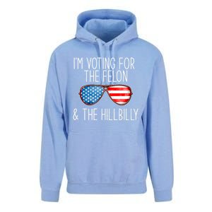 IM Voting For The Felon & The Hillbilly 2024 Pro Trump Meme Unisex Surf Hoodie