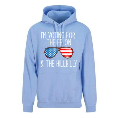 IM Voting For The Felon & The Hillbilly 2024 Pro Trump Meme Unisex Surf Hoodie