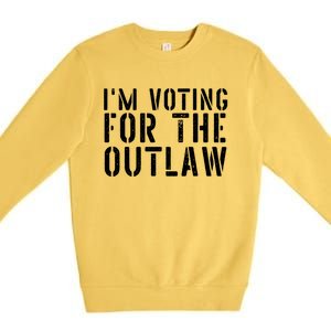 IM Voting For The Outlaw Gift Fourth Of July Trump 2034 Gift Premium Crewneck Sweatshirt