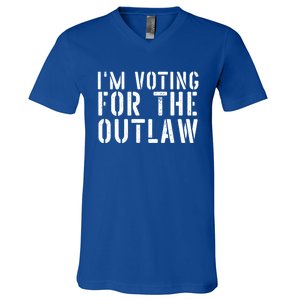 IM Voting For The Outlaw Gift Fourth Of July Trump 2034 Gift V-Neck T-Shirt