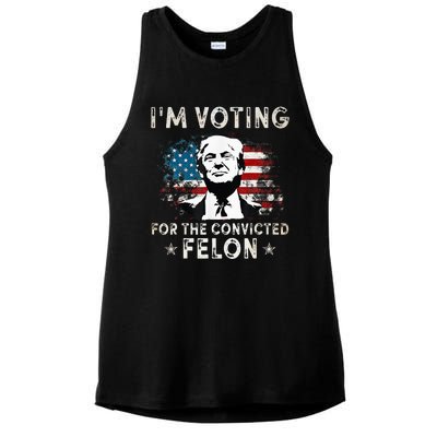 IM Voting For The Convicted Felon Ladies PosiCharge Tri-Blend Wicking Tank