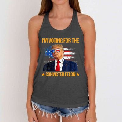 IM Voting For The Convicted Felon Women's Knotted Racerback Tank