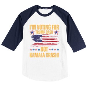 IM Voting For Trump Cash Not Kamala Crash American Flag Baseball Sleeve Shirt