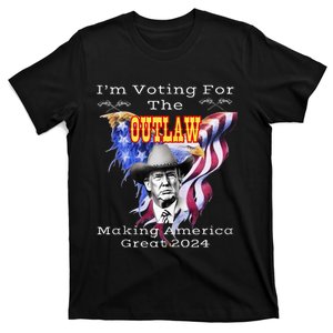 IM Voting For Outlaw Making America Great 2024 Us Flag T-Shirt