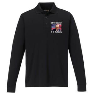 I’M Voting For The Outlaw Donald Trump Performance Long Sleeve Polo