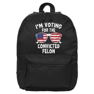 Im Voting For The Convicted Felon Funny Pro Trump 2024 16 in Basic Backpack