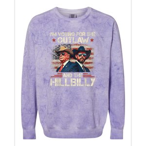 IM Voting For The Outlaw And The Hillbilly Trump Vance 2024 Colorblast Crewneck Sweatshirt