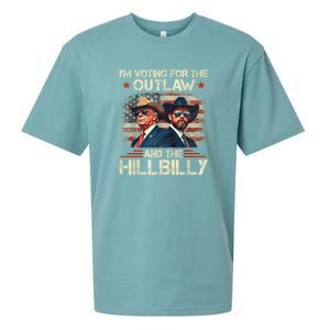 IM Voting For The Outlaw And The Hillbilly Trump Vance 2024 Sueded Cloud Jersey T-Shirt