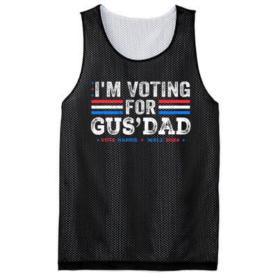 IM Voting For Gus Dad Vote Kamala Harris Walz 2024 Mesh Reversible Basketball Jersey Tank