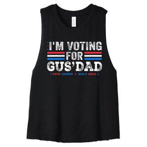 IM Voting For Gus Dad Vote Kamala Harris Walz 2024 Women's Racerback Cropped Tank