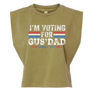 IM Voting For Gus Dad Vote Kamala Harris Walz 2024 Garment-Dyed Women's Muscle Tee