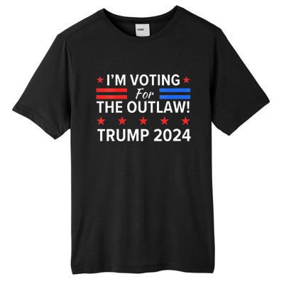 Im Voting For The Outlaw Funny Pro Trump 2024 Election Tall Fusion ChromaSoft Performance T-Shirt