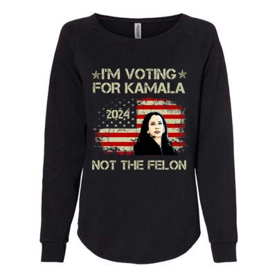 IM Voting For Kamala Harris 2024 Not The Felon Us Flag Womens California Wash Sweatshirt