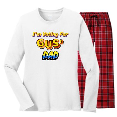 IM Voting For GusS Dad Women's Long Sleeve Flannel Pajama Set 