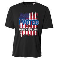 I Voted For The Felon; Funny Republican Trump 2024 I Voted Cooling Performance Crew T-Shirt