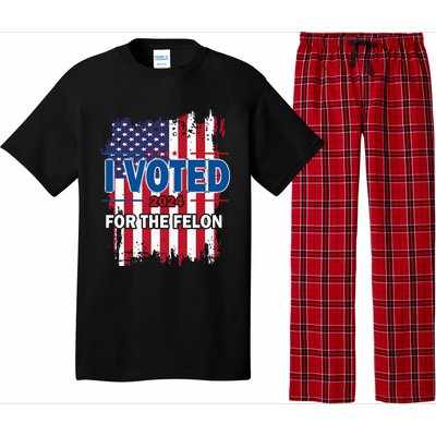 I Voted For The Felon; Funny Republican Trump 2024 I Voted Pajama Set