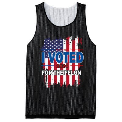 I Voted For The Felon; Funny Republican Trump 2024 I Voted Mesh Reversible Basketball Jersey Tank