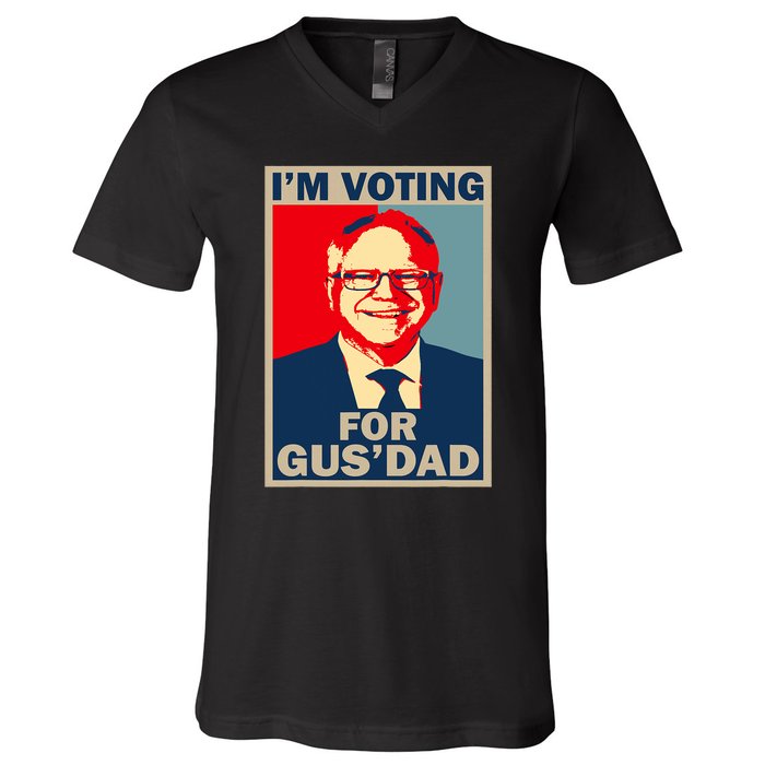 IM Voting For Gus Dad Vote Tim Walz 2024 V-Neck T-Shirt