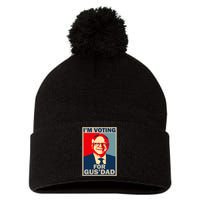 IM Voting For Gus Dad Vote Tim Walz 2024 Pom Pom 12in Knit Beanie