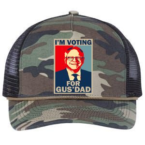 IM Voting For Gus Dad Vote Tim Walz 2024 Retro Rope Trucker Hat Cap