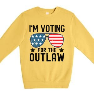 IM Voting For The Outlaw Gift Fourth Of July Trump 2032 Meaningful Gift Premium Crewneck Sweatshirt