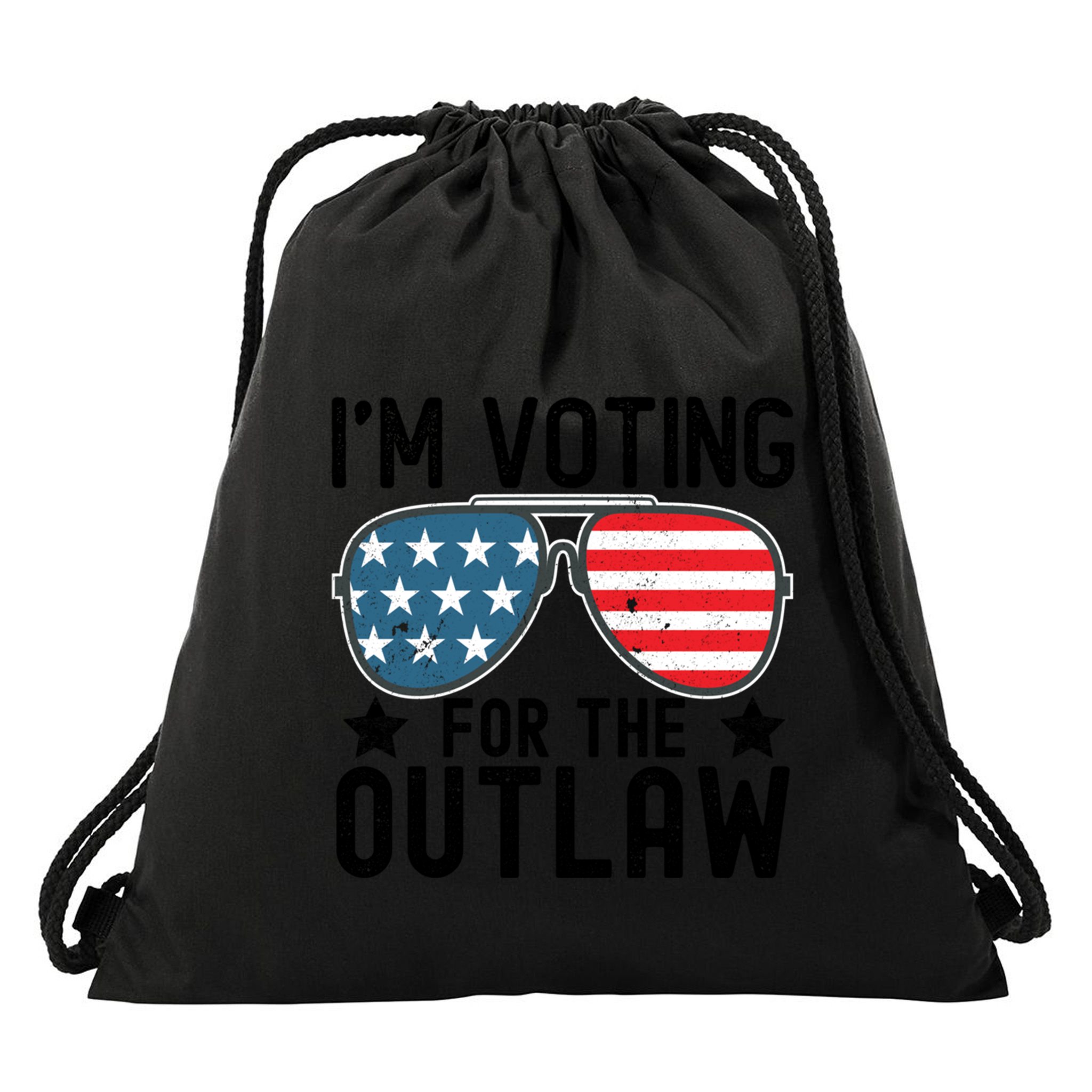 IM Voting For The Outlaw Gift Fourth Of July Trump 2032 Meaningful Gift Drawstring Bag