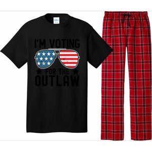 IM Voting For The Outlaw Gift Fourth Of July Trump 2032 Meaningful Gift Pajama Set