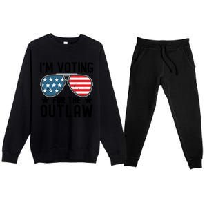 IM Voting For The Outlaw Gift Fourth Of July Trump 2032 Meaningful Gift Premium Crewneck Sweatsuit Set