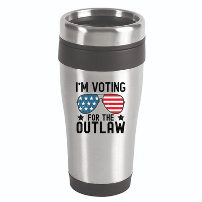 IM Voting For The Outlaw Gift Fourth Of July Trump 2032 Meaningful Gift 16oz Travel Tumbler