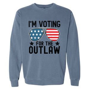 IM Voting For The Outlaw Gift Fourth Of July Trump 2032 Meaningful Gift Garment-Dyed Sweatshirt