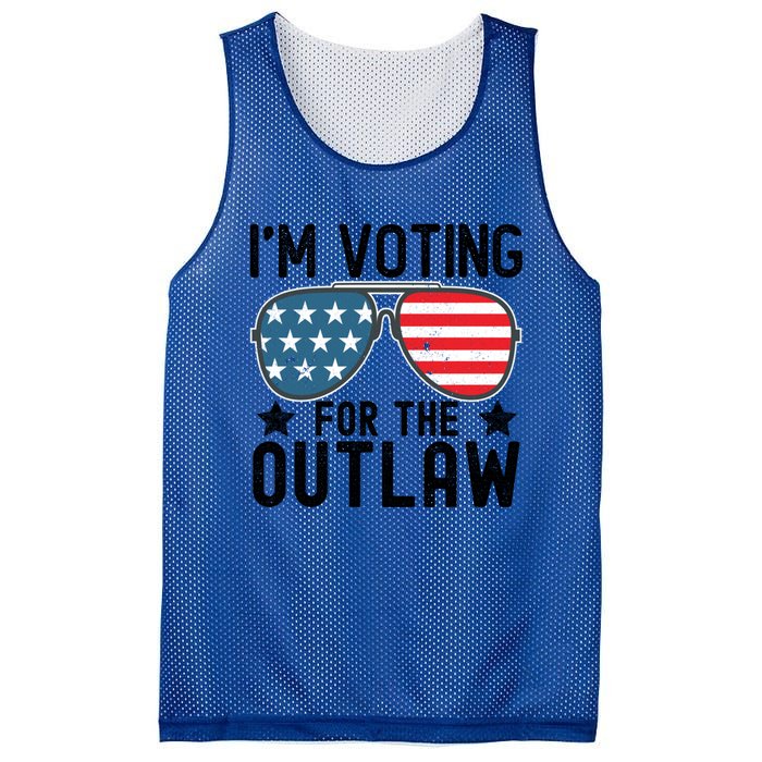 IM Voting For The Outlaw Gift Fourth Of July Trump 2032 Meaningful Gift Mesh Reversible Basketball Jersey Tank