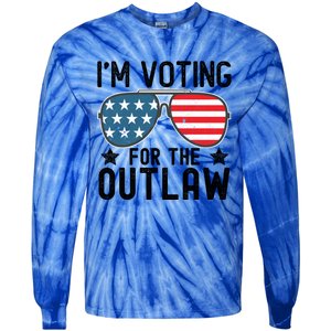 IM Voting For The Outlaw Gift Fourth Of July Trump 2032 Meaningful Gift Tie-Dye Long Sleeve Shirt