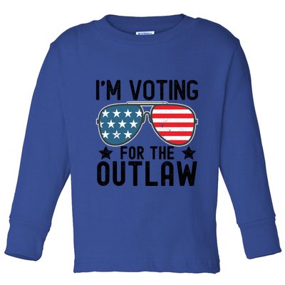 IM Voting For The Outlaw Gift Fourth Of July Trump 2032 Meaningful Gift Toddler Long Sleeve Shirt