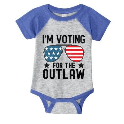 IM Voting For The Outlaw Gift Fourth Of July Trump 2032 Meaningful Gift Infant Baby Jersey Bodysuit