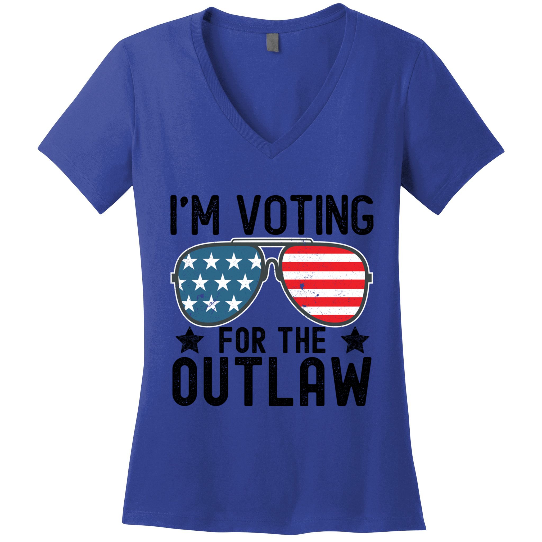 IM Voting For The Outlaw Gift Fourth Of July Trump 2032 Meaningful Gift Women's V-Neck T-Shirt
