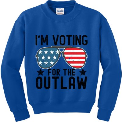 IM Voting For The Outlaw Gift Fourth Of July Trump 2032 Meaningful Gift Kids Sweatshirt