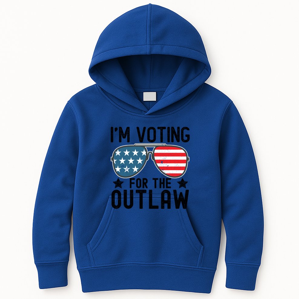 IM Voting For The Outlaw Gift Fourth Of July Trump 2032 Meaningful Gift Kids Hoodie
