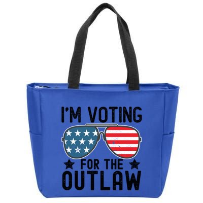 IM Voting For The Outlaw Gift Fourth Of July Trump 2032 Meaningful Gift Zip Tote Bag