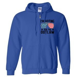 IM Voting For The Outlaw Gift Fourth Of July Trump 2032 Meaningful Gift Full Zip Hoodie