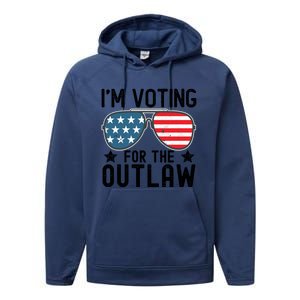 IM Voting For The Outlaw Gift Fourth Of July Trump 2032 Meaningful Gift Performance Fleece Hoodie