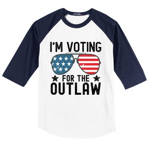 IM Voting For The Outlaw Gift Fourth Of July Trump 2032 Meaningful Gift Baseball Sleeve Shirt