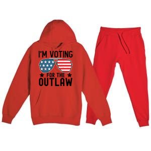 IM Voting For The Outlaw Gift Fourth Of July Trump 2032 Meaningful Gift Premium Hooded Sweatsuit Set