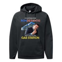 I’m Voting For Ron Desantis And I Eat At The Gas Station Performance Fleece Hoodie