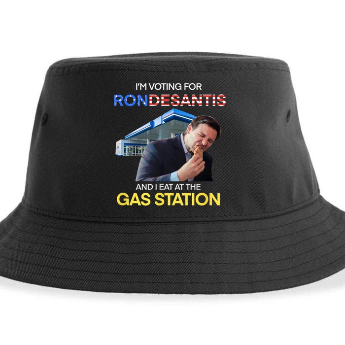 I’m Voting For Ron Desantis And I Eat At The Gas Station Sustainable Bucket Hat