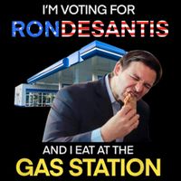 I’m Voting For Ron Desantis And I Eat At The Gas Station Drawstring Bag
