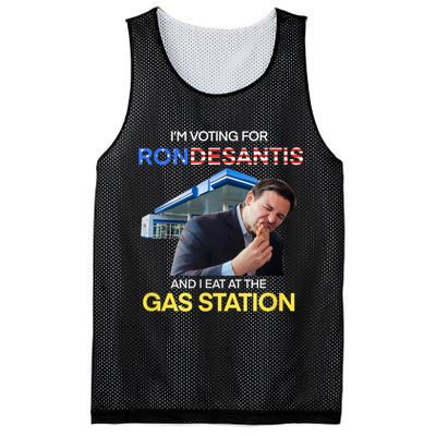 I’m Voting For Ron Desantis And I Eat At The Gas Station Mesh Reversible Basketball Jersey Tank